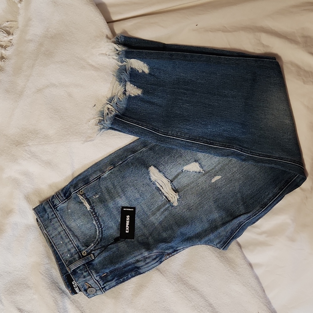 Express High Rise Straight Ankle Jeans